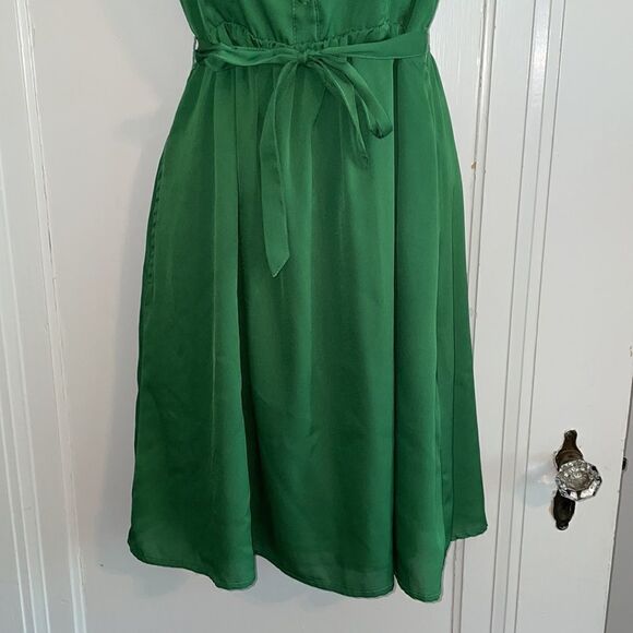 Tulle green polyester summer dress - Picture 3 of 8
